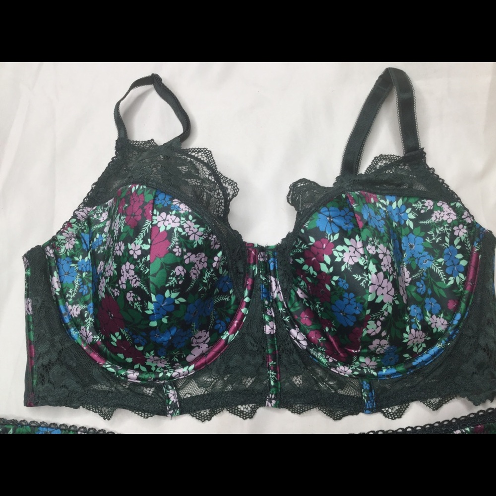 Adore Me Floral Long Line Bra & Panty Set - Picture 2 of 11